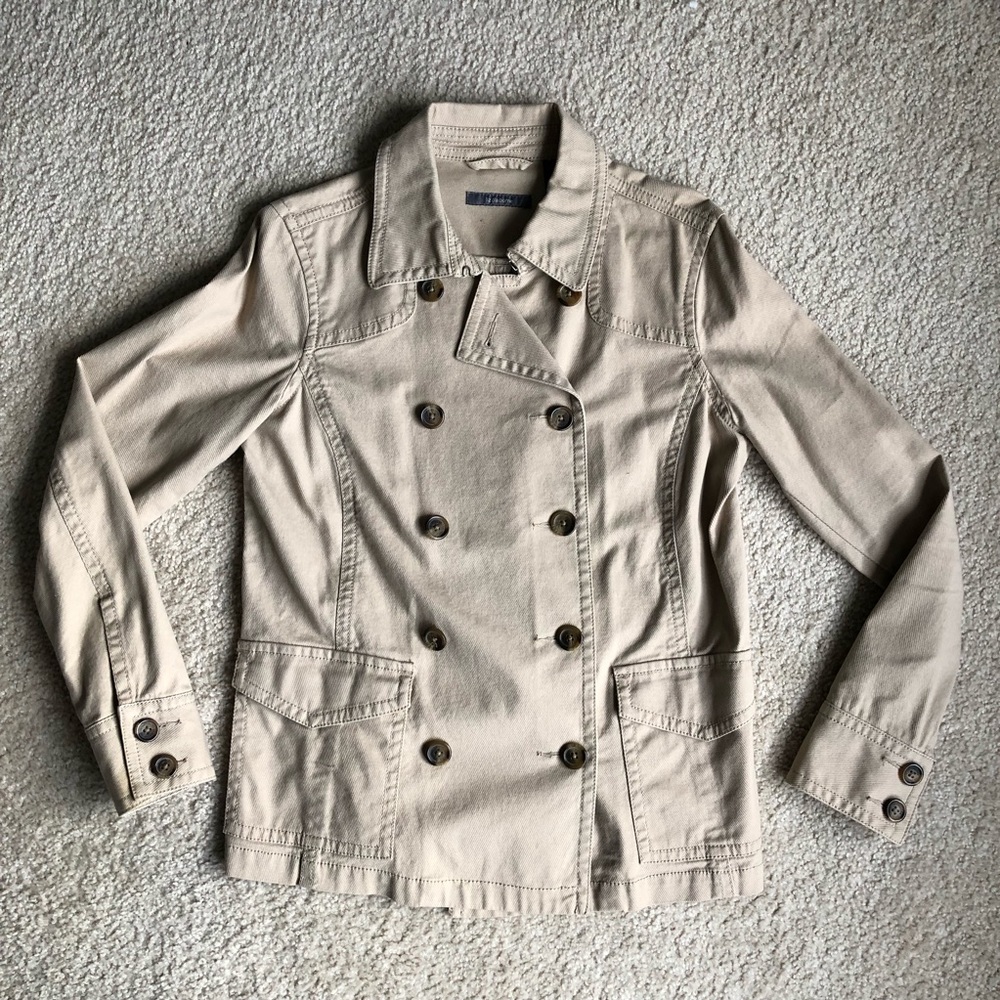 Liz Claiborne Lightweight Khaki Pea Coat